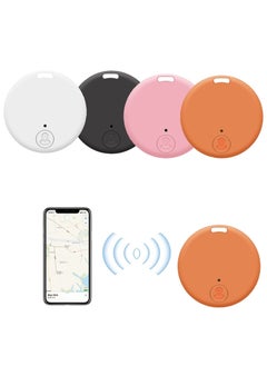 اشتري 4 Pack Bluetooth Key Finder Locator, Mini Anti Lost Item Finder Tag Key Tracker Alarm For Pet, Key, Wallet, Luggage, Compatible With Ios And Android, with Key Ring (White, Black, Pink, Oranger, Round) في الامارات