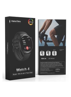 اشتري ساعة ذكية بشاشة AMOLED - HainoTeko WATCH 4 RW-34 - تصميم عصري وأنيق بمواد عالية الجودة. متوافقة مع جميع الهواتف. مع 3 أزواج من الأشرطة في مصر