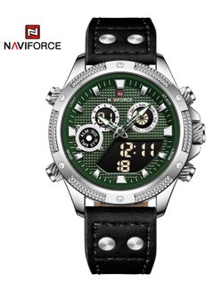 Buy Men's Analog+Digital Round Shape Leather Wrist Watch NF9224 S/GN/B - 45 Mm in UAE