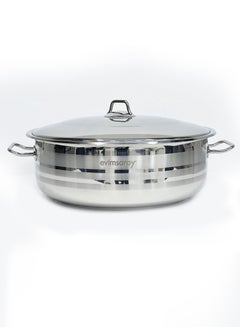 Buy Asude Deep Pot 40 Cm Silver Color Set Include Pot With Lid in UAE