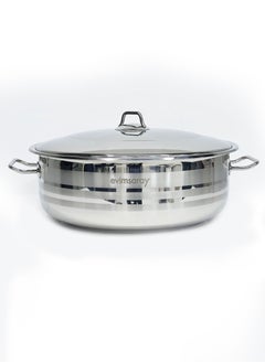 اشتري Asude Deep Pot 40 Cm Silver Color Set Include Pot With Lid في الامارات