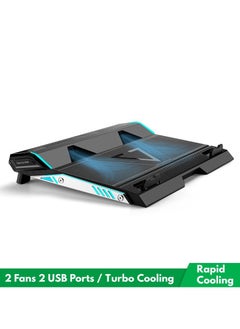 Buy Laptop Cooler with 2 USB Ports 2 Cooling Fan Base Notebook Stand 15.6-17.3 Inch Rapid Heat Dissipation in UAE