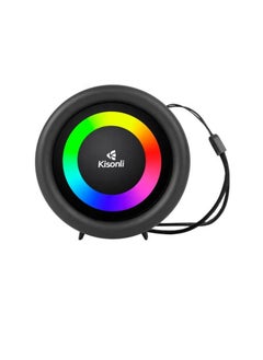 Buy Kisonli S16 Mini Portable Stereo RGB 360° Speaker 5W, Built-in Mic, Support TF-AUX-USB-FM in Egypt