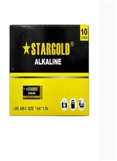 Buy Alkaline Batteries AA LR6 AM-3 1.5V Cards Of 10 Black/Yellow in Saudi Arabia