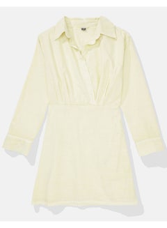 Buy AE Long-Sleeve Faux Wrap Mini Shirt Dress in Egypt