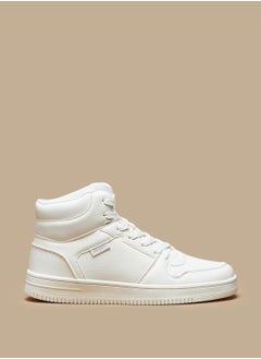 Buy Womens Solid High Top Sneakers with Lace Up Closure in Saudi Arabia