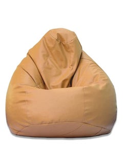 Buy Faux Leather Multi-Purpose Bean Bag With Polystyrene Filling Beige in UAE
