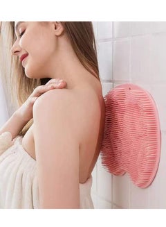 Buy Silicone Bath Massage Pad, Shower Foot Massager Scrubber, Bathroom Wall Mounted Back Scrubber Back Exfoliator Foot Massage Pad Mat with Non Slip Suction Cups for Shower (Pink) in Saudi Arabia