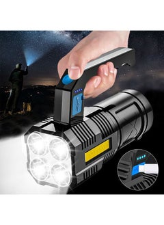 Buy Flashlight USB Rechargeable High Lumens Tactical Light with Sidelight 4X LED Zoomable Handheld Super Brightest Flashlights Portable Torch for Outdoor Camping Emergency Lantern in Saudi Arabia