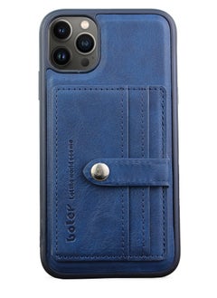 Buy Leather Phone Case Back Cover Magnetic Detachable with Wallet Card Holder Pocket for Apple Iphone 13 Pro Max_Blue in Egypt