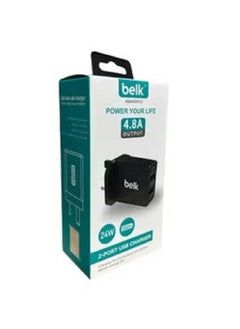 Buy Belk Ultra Fast 24W Dual USB Charger Black in Saudi Arabia