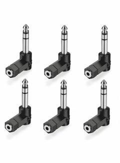 Buy 6 PCS 3.5mm Right Angle Male to Female Audio Adapter Converter TRS Stereo Jack Plug AUX Connector Compatible with Headset, Tablets, MP3 Players, Game Controller, Speakers in Saudi Arabia