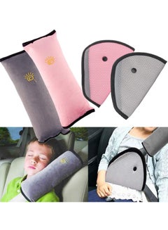 Buy Seat Belt Adjuster and Pillow with Clip for Kids Travel, Neck Support Headrest Seatbelt Pillow Cover & Seatbelt Adjuster for Child, Car Seat Strap Cushion Pads for Baby Short People Adult in UAE