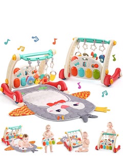 Buy Baby Gym Play Mat & Baby Learning Walker, Baby Activity Mat with Play Piano, Musical Activity Center with Lights, Baby Push Walkers & Tummy Time Mat for Infant Newborn Toddlers in UAE