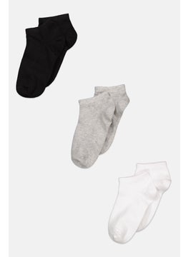 Buy Kids Boy 3 Pair Textured Socks, Black Combo in UAE