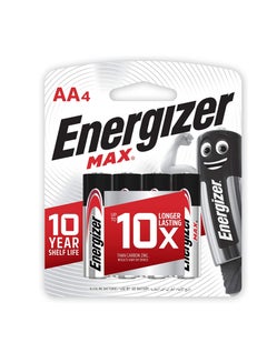 Buy 4-Piece AA Size Max Alkaline Batteries in UAE
