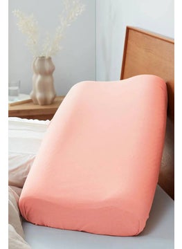 Buy 2 Pcs Solid Pillow Case 80 x 40 cm, Peach and White in UAE