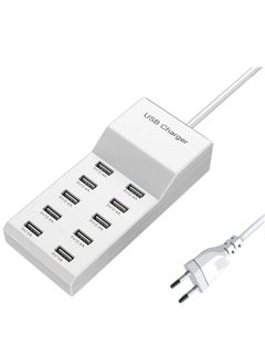 اشتري USB Wall Charger USB Charging Station 50W for Multiple Devices USB Charger 10-Ports Power Hub Strip Smart Plug Charging Dock Charge Block Compatible with iPhone 15,iPod,Galaxy S Smart Phones في مصر