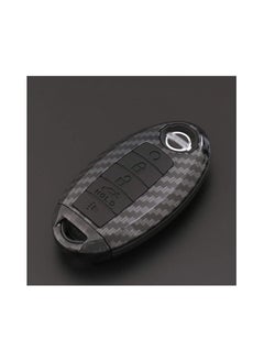 Buy Carbon Fiber Shell Silicone Cover Remote Key Holder Keychain for Nissan Patrol 2018 in UAE