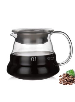 Buy Liying Clear Glass Range Coffee Server (300ML) Carafe with Lid for Pour Over Tea & Coffee Maker, Heat Resistant Glass… in UAE