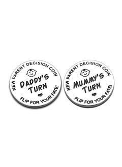 اشتري New Baby Gift for Parent Mom Daddy Funny Decision Coin for Women Men Pregnancy Mothers for First Time Moms Dads Mummy في السعودية