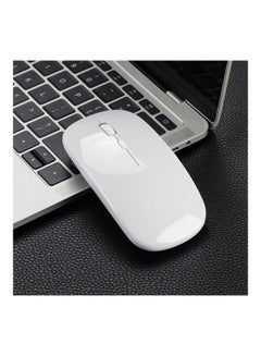 Buy Wireless 2.4G Mouse Ultra-Thin Silent Rechargeable White in Saudi Arabia