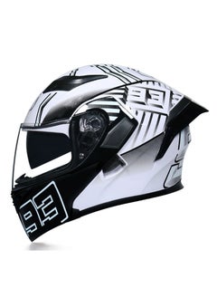 Buy New Double Mirror Helmet Semi Full Cover Four Seasons Motorcycle Helmet in Saudi Arabia