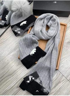 Buy Luxury Hats Scarves Set Unisex Designer Hat scarf Set for Women Men Knitted Beautiful Beanies Scarfs in UAE