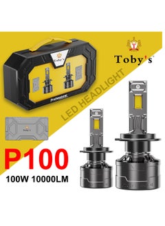 Buy Tobys P100 H1 2 Pieces 200W Original Tested LED Headlight Bulb Assembly 20000 Lumens 100W/Piece Xtreme Bright With Color Temperature 6500K in UAE