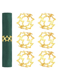 Buy Set of 6 Golden Hollow Star Napkin Ring Circle for Dinner in Saudi Arabia