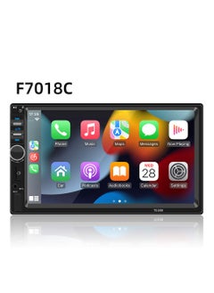 Buy Double Din Car Stereo 7 Inch MP5 Player 2 Din HD Touch Screen FM Radio Receiver CarPlay Loop Recording WiFi Mobile Connection Parking Monitoring (F7018C) in UAE