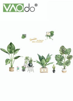 Buy Printed Wall Sticker Green Plant Wall Decoration Sticker Home Decoration Waterproof Pvc Material Suitable For Smooth Wall Glass And Ceramic Tiles in UAE