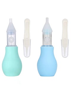 Buy Silicone Baby Nasal Aspirator - Premium Anti-Backflow Nose Cleaner - Manual Nasal Snot Sucker With Carrying Case And Nose Cleaning Tweezers For Nose Congestion Relief In Babies And Toddlers - 2 Packs in UAE