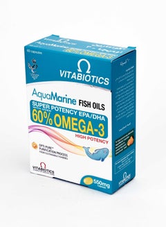 Buy Aquamarine 550 mg omega 3 60 capsules in Saudi Arabia