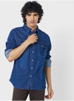 اشتري Flap Pockets Regular Fit Denim Shirt في الامارات