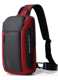 Buy BANGE Sling Bag, Waterproof Men's Chest Bag Shoulder bags Crossbody Sling Backpack for Men(Red) in Saudi Arabia