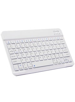 Buy Ultra-Slim Wireless Bluetooth Keyboard - Universal Rechargeable Bluetooth Keyboard Compatible with iPad Pro iPad Air iPad 9.7 iPad 10.2 iPad Mini and Other iOS Android Windows Devices White in UAE