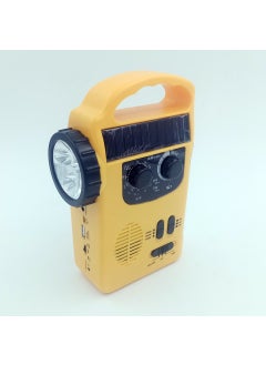 Buy Multi-Band Solar Crank Radio with TF LED Light Yellow in Saudi Arabia