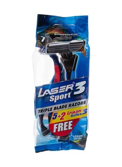 Buy 7 Pieces Sport 3 Reflex Tripple Blade Disposable Shaving Razor in UAE