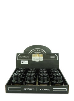 اشتري Scented Jar Candle (Set of 12 PCs) Handmade Perfumed - Black في الامارات