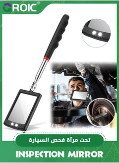 Buy Telescoping Inspection Mirror with LED Lighted,87cm Mechanics Mirror Tool with Long Handle, Round Extendable Mirror,Automotive Extension Mirror Round Dental Mirror,Pickup Tools in Saudi Arabia