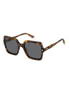 Buy Women's Polarized Square Shape Acetate Sunglasses PLD 4165/S/X GREY 50 - Lens Size: 49.7 Mm - Hvn in Saudi Arabia