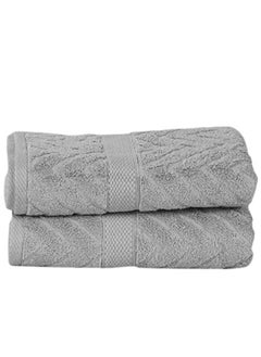 اشتري ARIIKA Plaza Grey Hand Towels Soft, Absorbent, Stylish, Durable, Easy Care - Set of 2 في الامارات