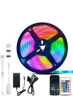 اشتري شرائط ليد أضواء مقاوم للماء 5 متر مع جهاز تحكم عن بعد RGB اللون لتقوم بها بنفسك خيارات الألوان شريط LED للديكور المنزلي بار المطبخ الطرف في السعودية