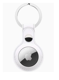 اشتري Protective Leather case cover for Apple AirTag with smart key ring White في الامارات