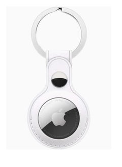 Buy Protective Leather case cover for Apple AirTag with smart key ring White in UAE