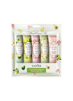 Buy Colorful Flower & Fruit Hand Cream Set, Hand Lotion Gift Set for Dry Cracked Hands, Travel Friendly Moisturizing Refreshing Hand Care Cream 5 Pack/Set in Saudi Arabia