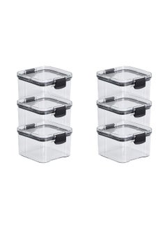 Buy Set of 6 pieces 460ML Airtight Food Storage with Lid, Double Sealed Thick storage Jar, Leak Proof, Easy to Clean, BPA Free, Kitchen and Other Storage in UAE