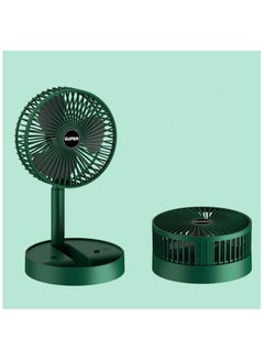 اشتري USB Desktop Folding Fan Portable Mini Electric Desk Fan Small Dormitory Low-Noise Cooling Fan with Head Adjustable for Home Bedroom Office (Green) في الامارات