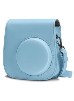 اشتري Pu Leather Camera Case Compatible With Fujifilm Instax Mini 11 Instant Camera With Adjustable Strap And Pocket (Blue) في السعودية